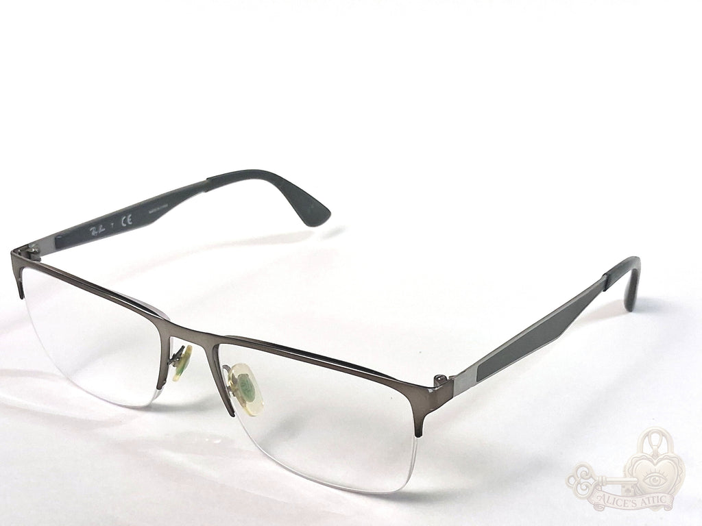 Ray-Ban RB 6335 Rectangular Dark Gray Metal 54-17-145 Eyeglass Frames - Image 8