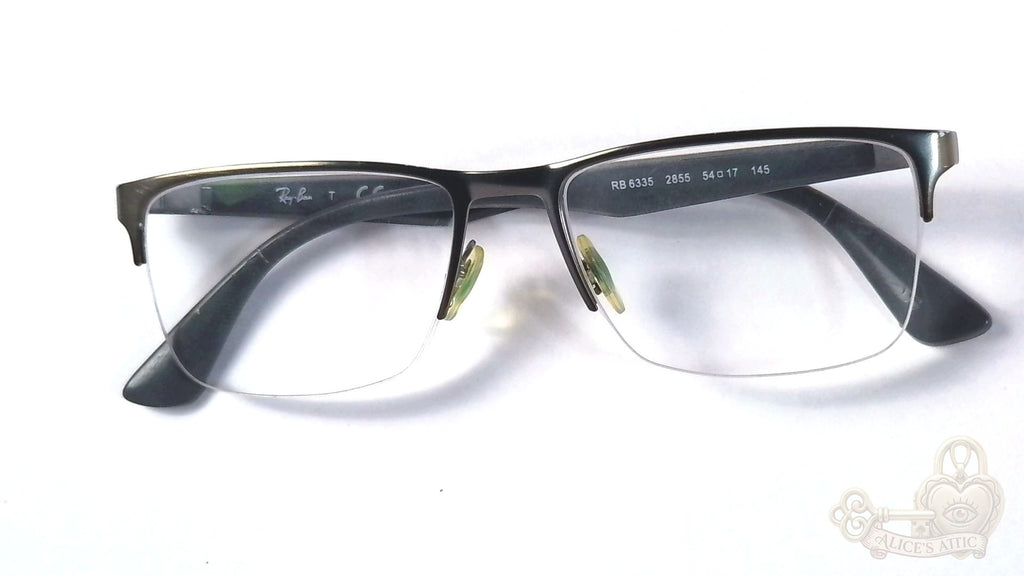 Ray-Ban RB 6335 Rectangular Dark Gray Metal 54-17-145 Eyeglass Frames - Image 9