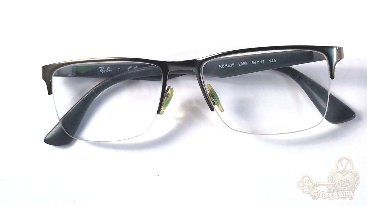 Ray-Ban RB 6335 Rectangular Dark Gray Metal 54-17-145 Eyeglass Frames - Image 9