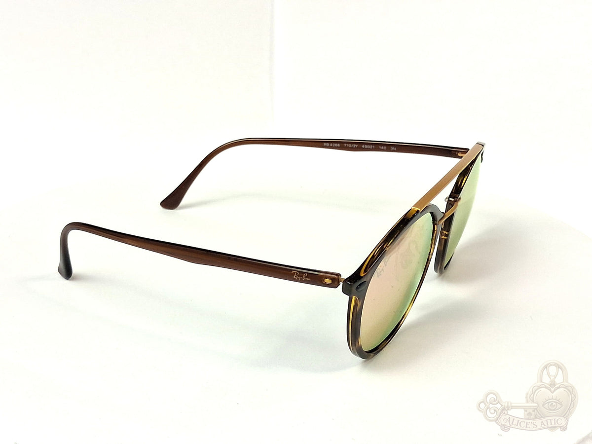 Ray-Ban RB4266 LightRay Tortoise Acetate Double Bridge Sunglasses - Image 2