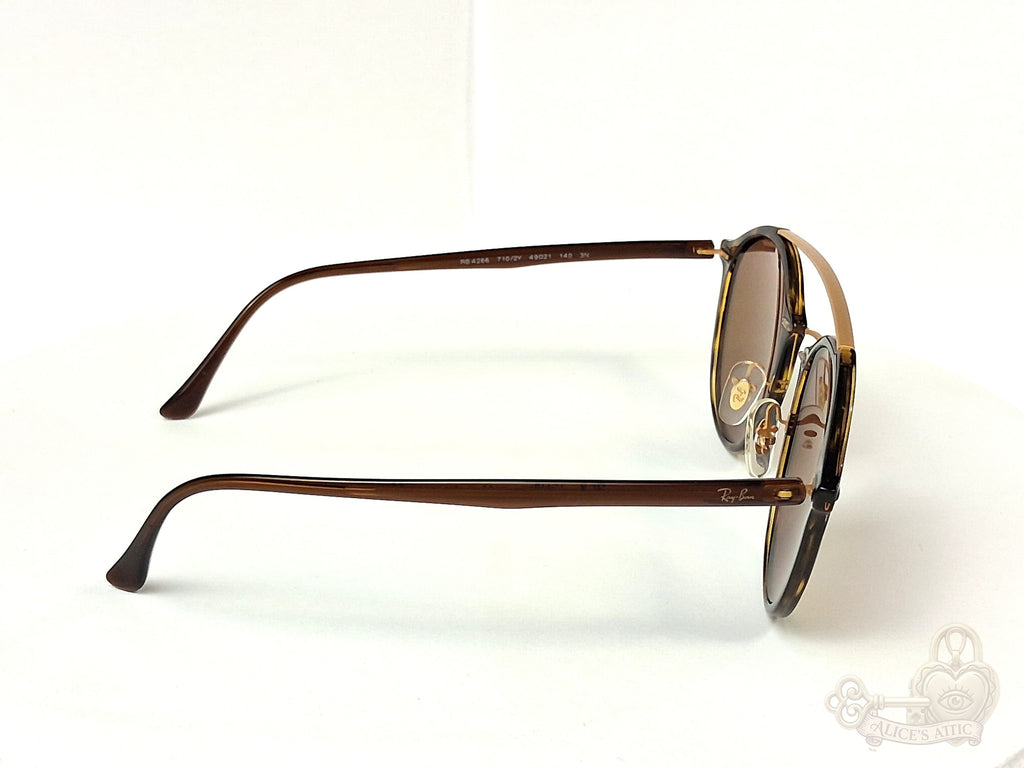Ray-Ban RB4266 LightRay Tortoise Acetate Double Bridge Sunglasses - Image 3