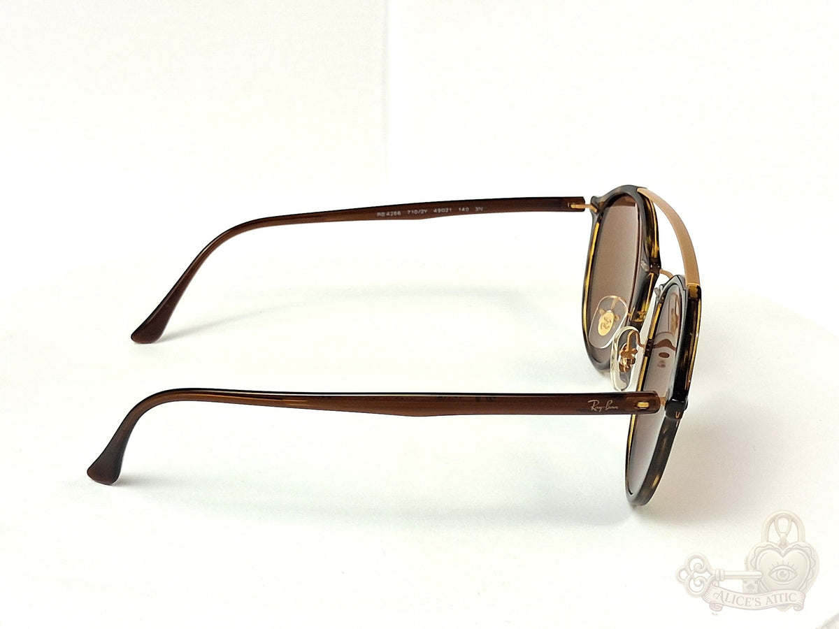 Ray-Ban RB4266 LightRay Tortoise Acetate Double Bridge Sunglasses - Image 3