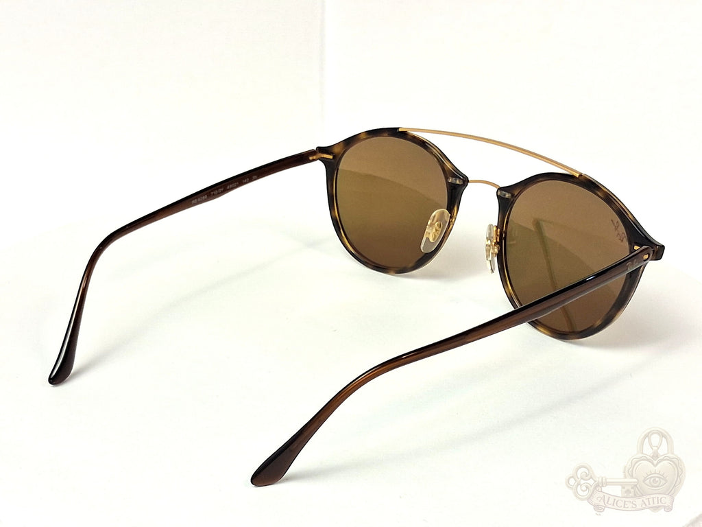 Ray-Ban RB4266 LightRay Tortoise Acetate Double Bridge Sunglasses - Image 4