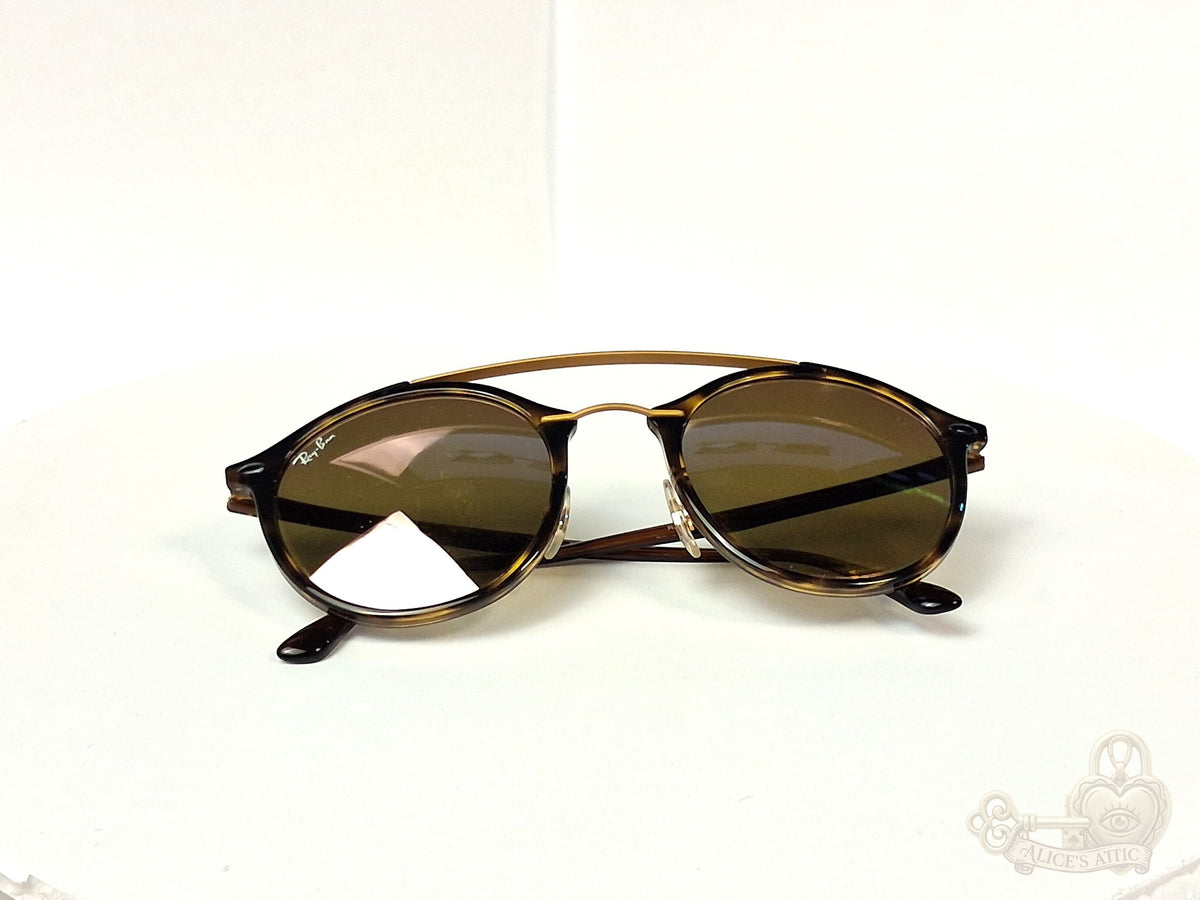 Ray-Ban RB4266 LightRay Tortoise Acetate Double Bridge Sunglasses - Image 6
