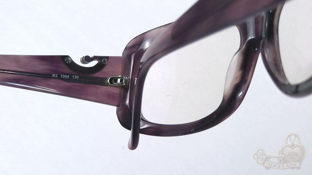 Rodenstock Purple Grey Horn Rectangular Eyeglass Frames Rhinestone Accents - Image 13