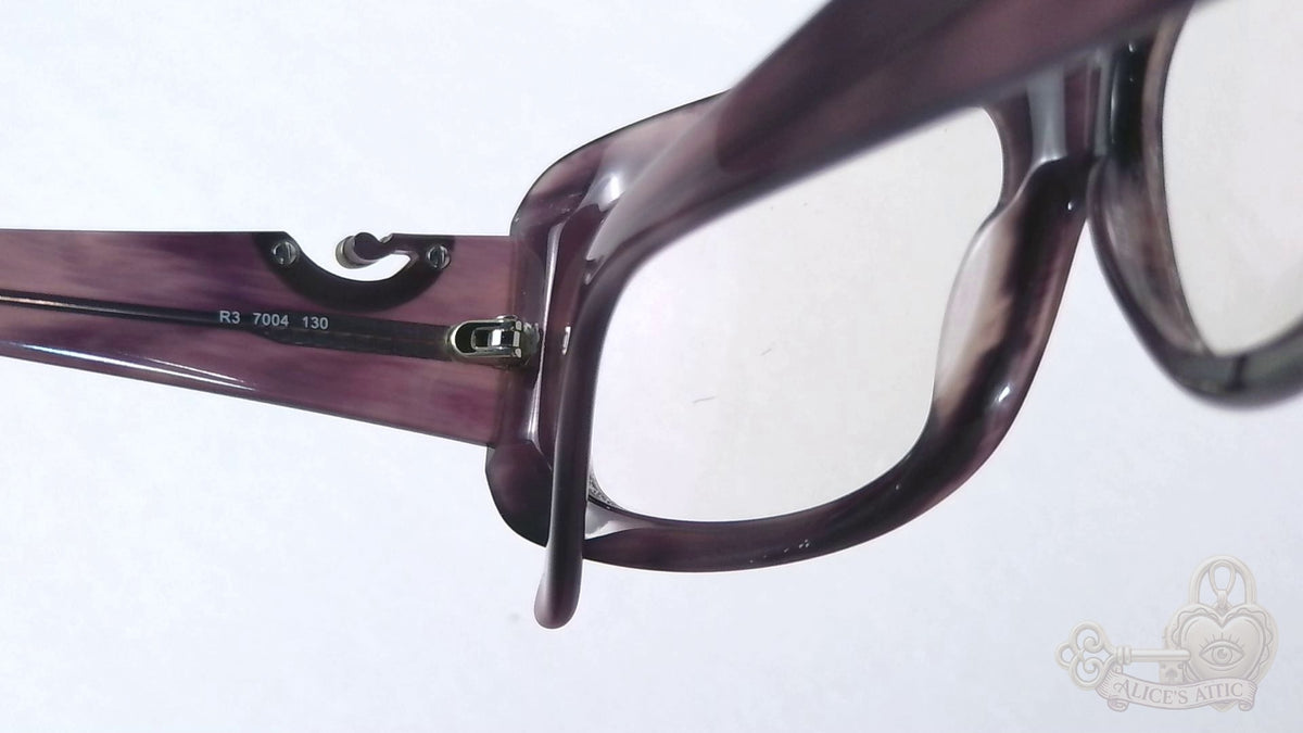 Rodenstock Purple Grey Horn Rectangular Eyeglass Frames Rhinestone Accents - Image 13
