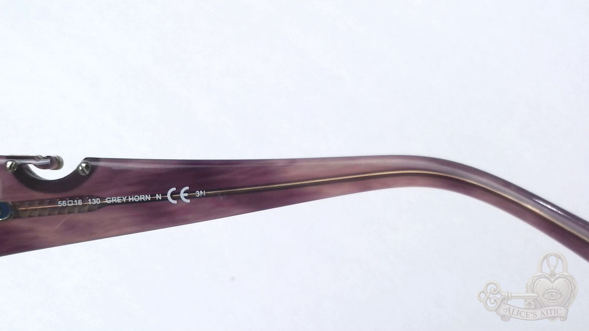 Rodenstock Purple Grey Horn Rectangular Eyeglass Frames Rhinestone Accents - Image 14