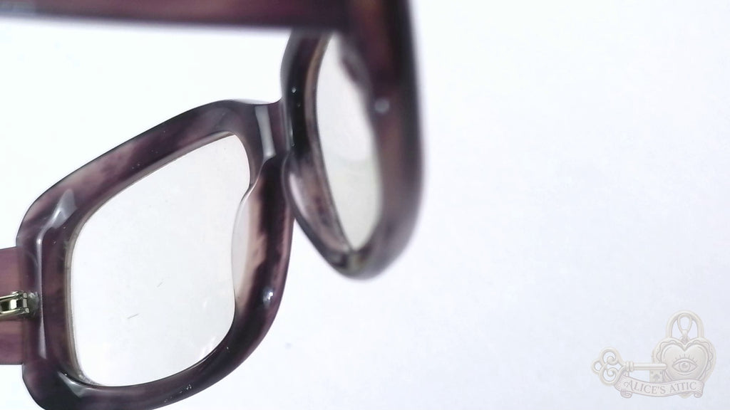 Rodenstock Purple Grey Horn Rectangular Eyeglass Frames Rhinestone Accents - Image 15