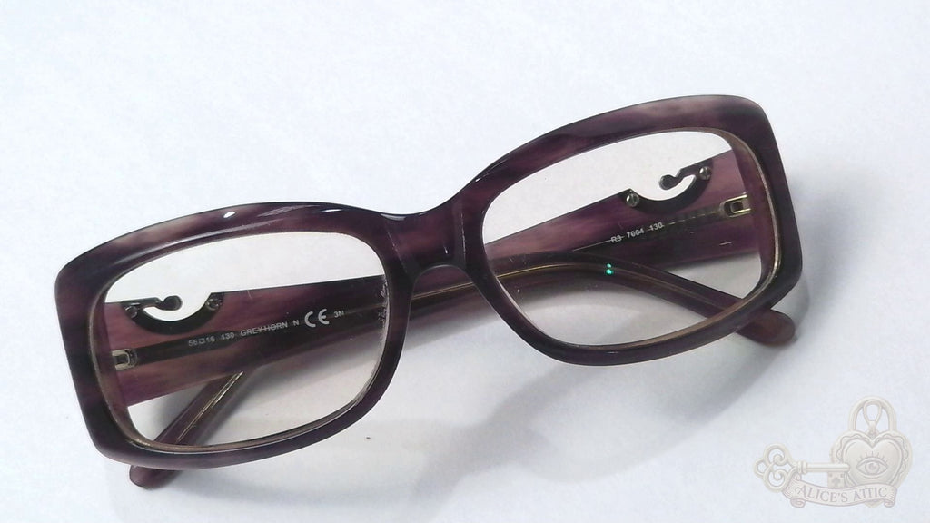 Rodenstock Purple Grey Horn Rectangular Eyeglass Frames Rhinestone Accents - Image 18