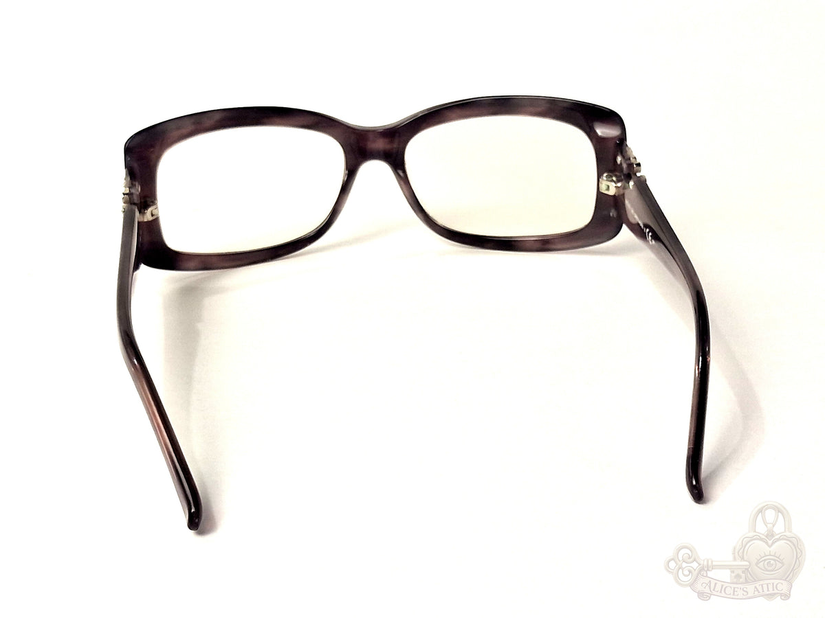 Rodenstock Purple Grey Horn Rectangular Eyeglass Frames Rhinestone Accents - Image 5