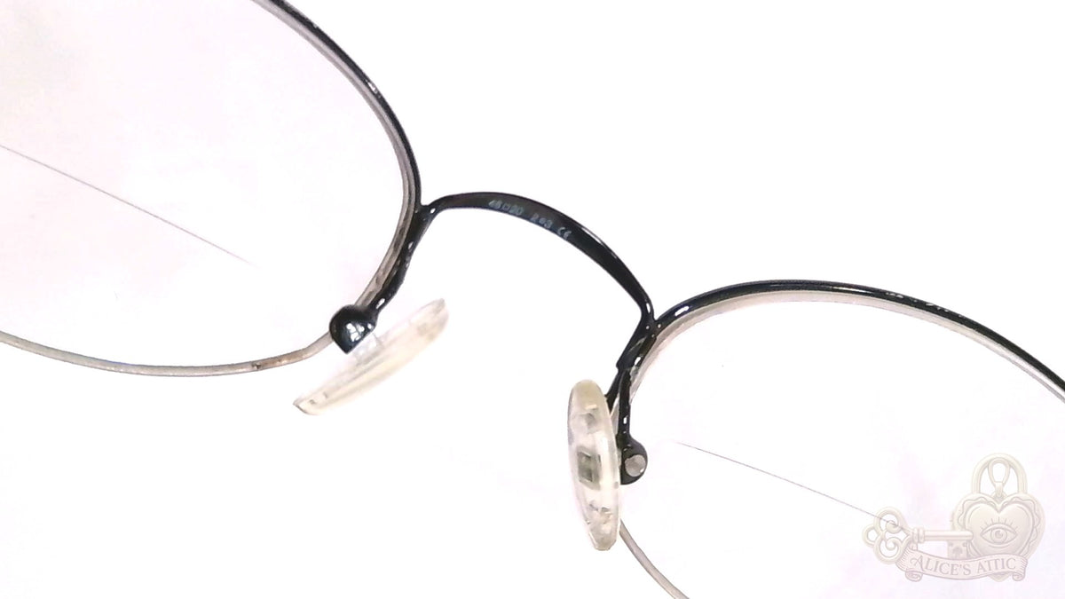 Safilo Italy Vintage Black Metal Oval Eyeglass Frames 46-20-130 Unisex - Image 13
