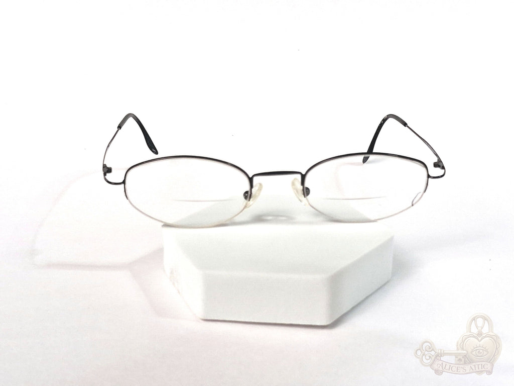 Safilo Italy Vintage Black Metal Oval Eyeglass Frames 46-20-130 Unisex - Image 14