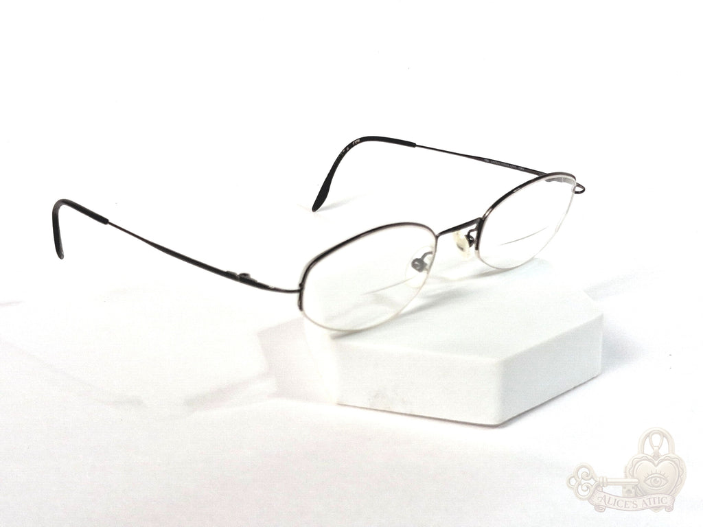 Safilo Italy Vintage Black Metal Oval Eyeglass Frames 46-20-130 Unisex - Image 2