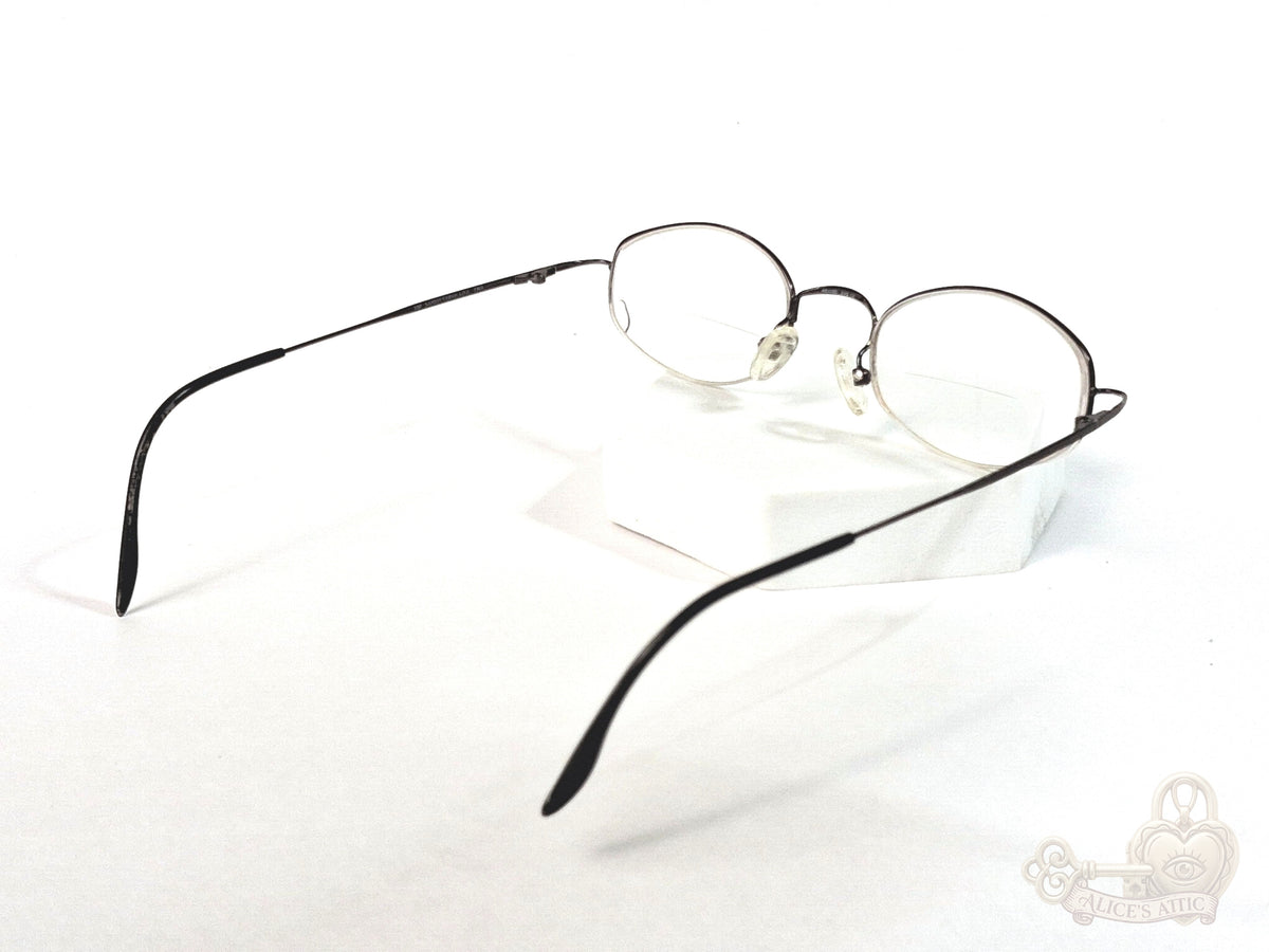 Safilo Italy Vintage Black Metal Oval Eyeglass Frames 46-20-130 Unisex - Image 4