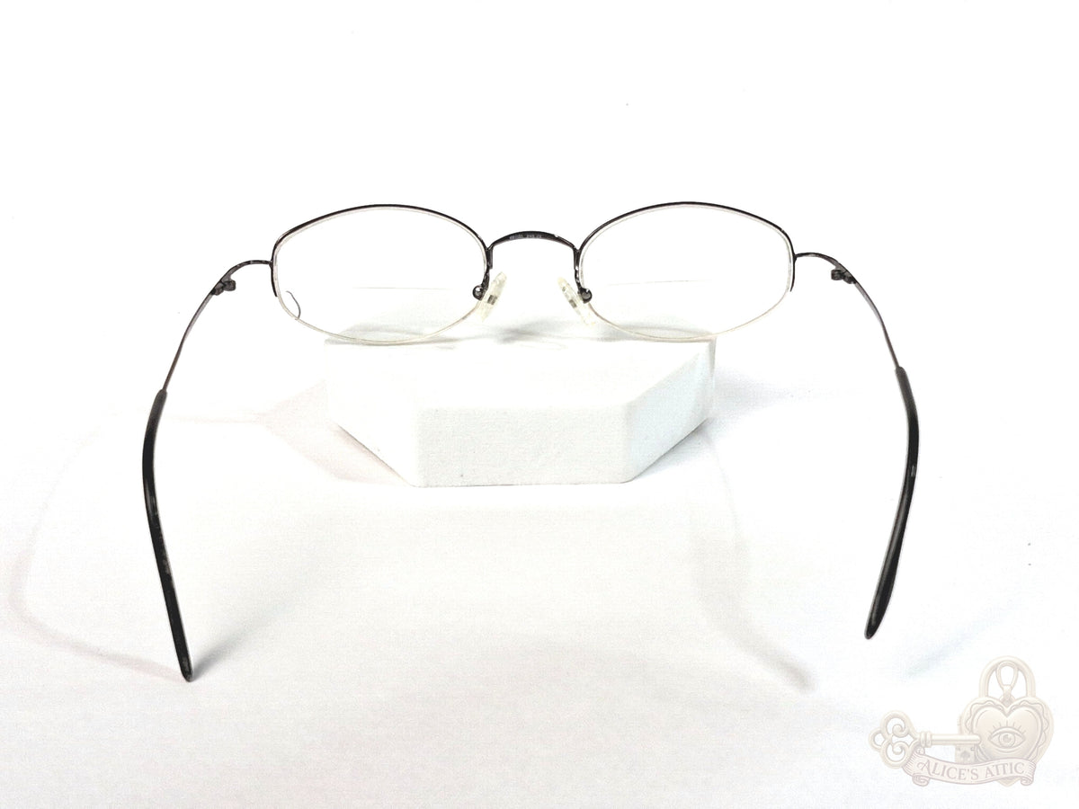 Safilo Italy Vintage Black Metal Oval Eyeglass Frames 46-20-130 Unisex - Image 5
