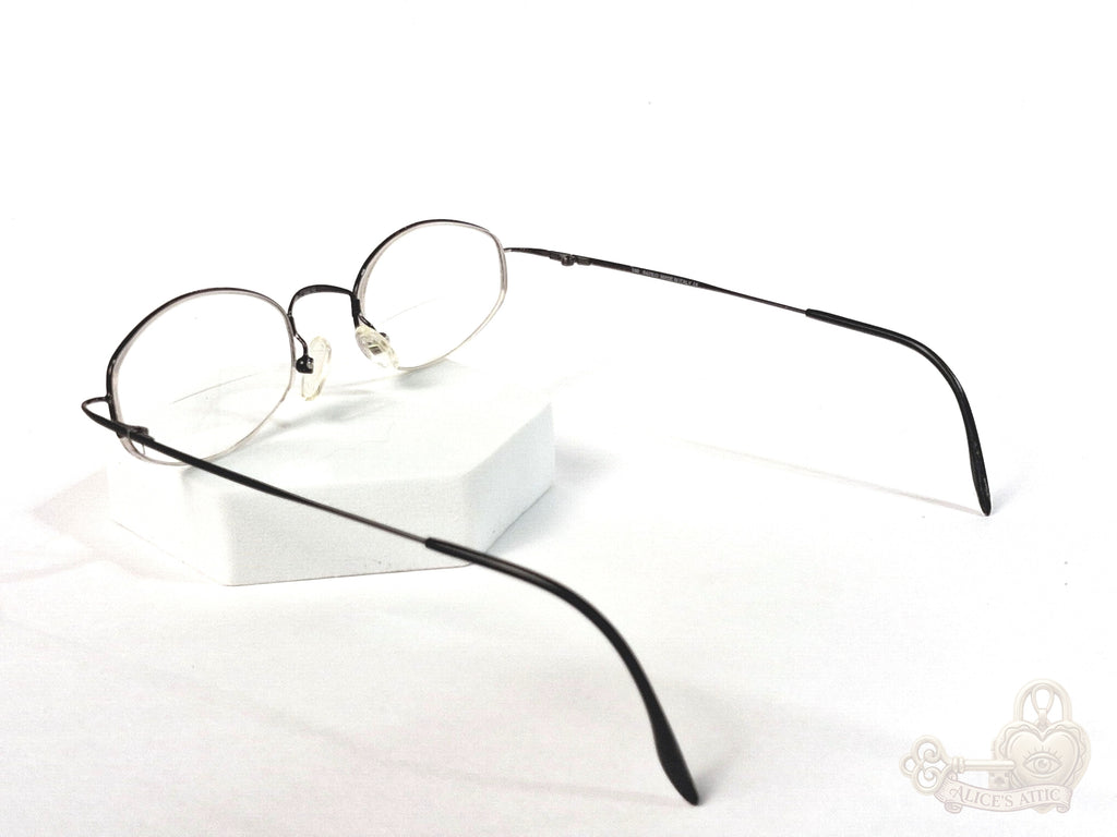 Safilo Italy Vintage Black Metal Oval Eyeglass Frames 46-20-130 Unisex - Image 6