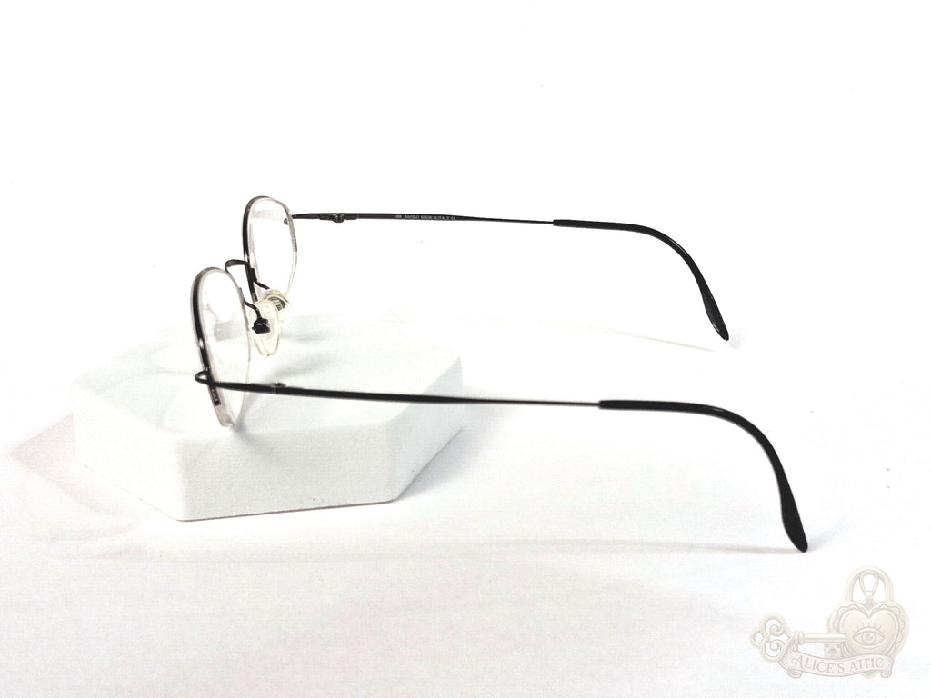 Safilo Italy Vintage Black Metal Oval Eyeglass Frames 46-20-130 Unisex - Image 7
