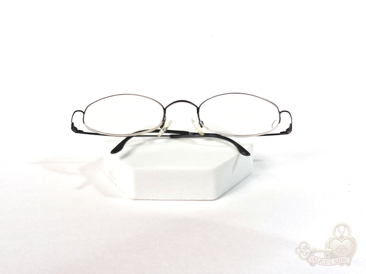 Safilo Italy Vintage Black Metal Oval Eyeglass Frames 46-20-130 Unisex - Image 8
