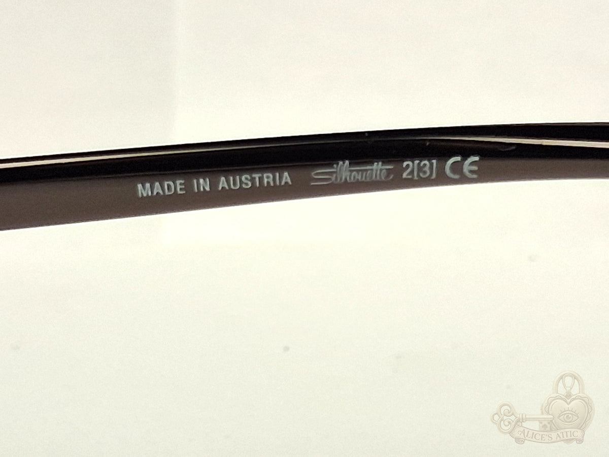 Silhouette 8082 Rimless Brown Gradient Rectangle Metal Sunglasses - Image 11