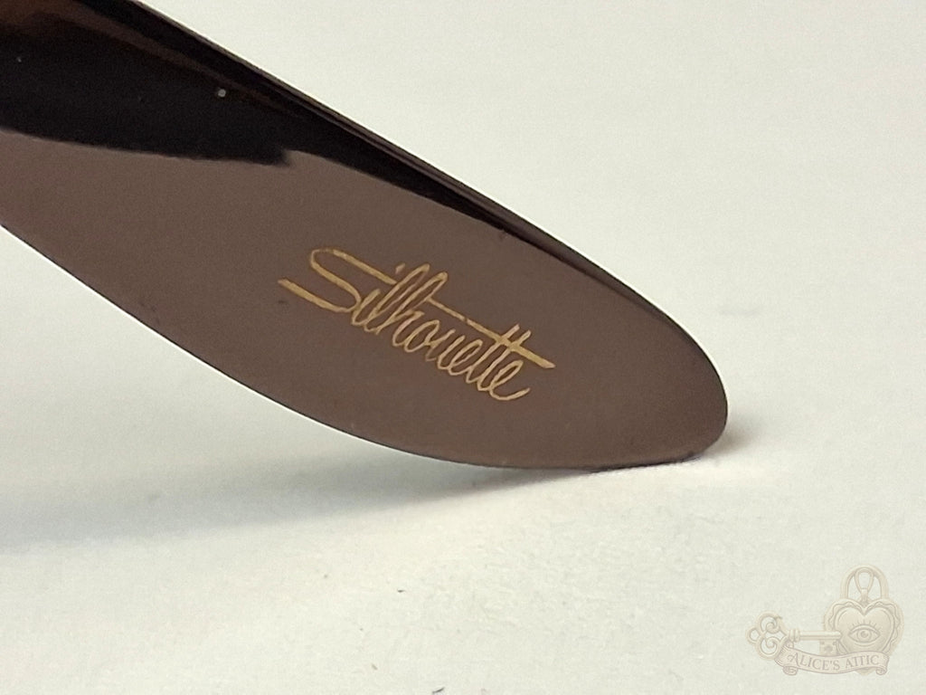 Silhouette 8082 Rimless Brown Gradient Rectangle Metal Sunglasses - Image 12