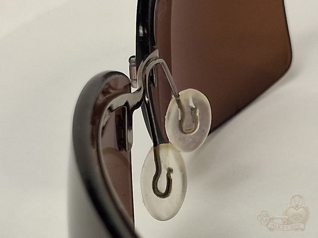Silhouette 8082 Rimless Brown Gradient Rectangle Metal Sunglasses - Image 14