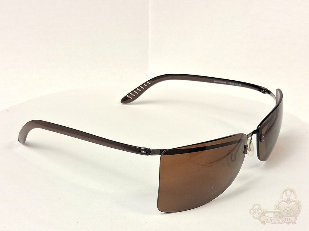 Silhouette 8082 Rimless Brown Gradient Rectangle Metal Sunglasses - Image 2