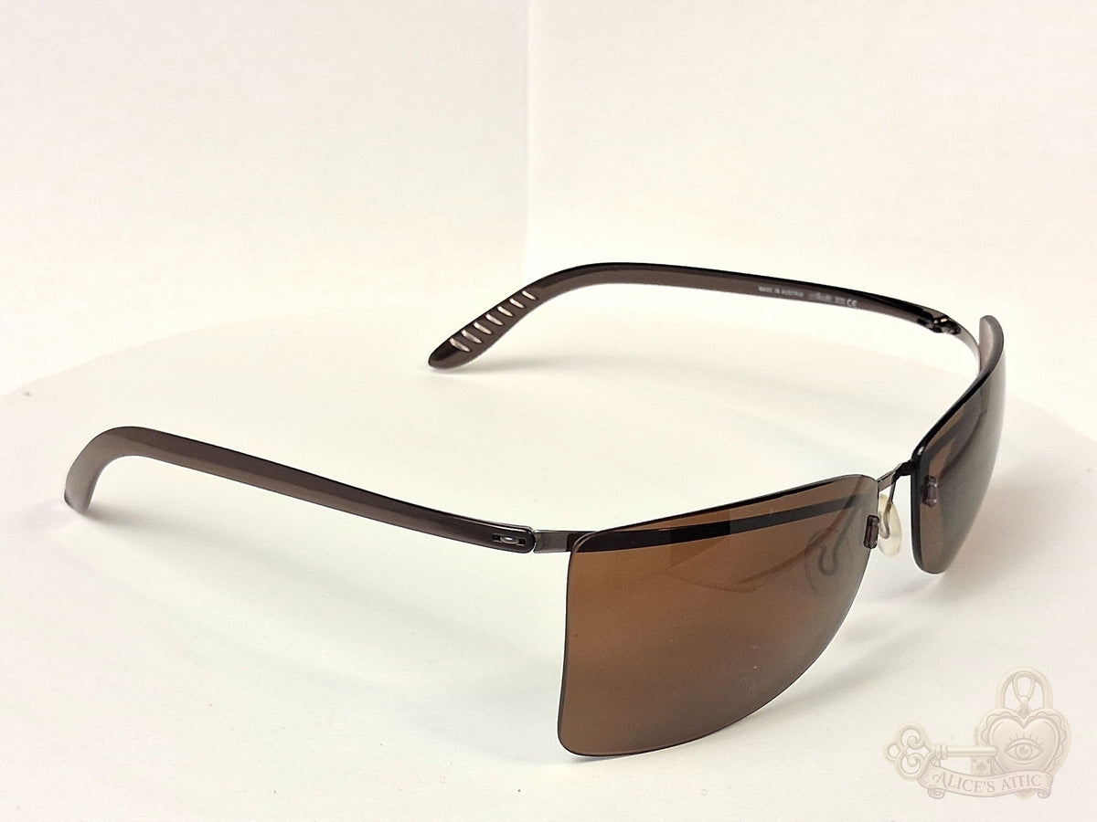 Silhouette 8082 Rimless Brown Gradient Rectangle Metal Sunglasses - Image 2