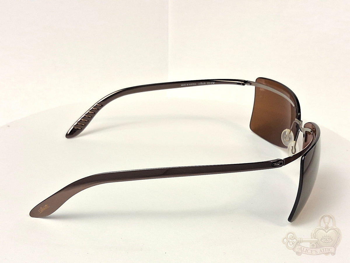 Silhouette 8082 Rimless Brown Gradient Rectangle Metal Sunglasses - Image 3