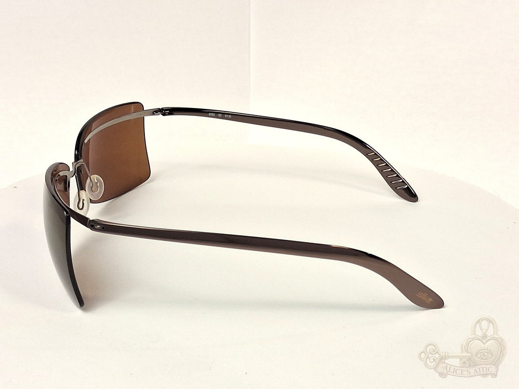 Silhouette 8082 Rimless Brown Gradient Rectangle Metal Sunglasses - Image 7