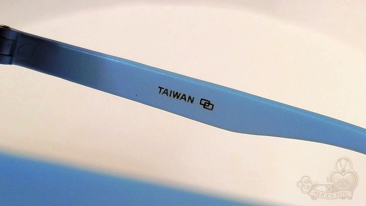I.SKI Taiwan Retro Full-Frame Sunglasses | Light Blue Nylon Rectangle FRAME ONLY - Image 10