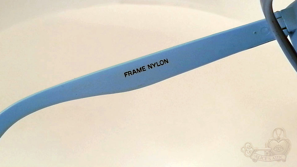 I.SKI Taiwan Retro Full-Frame Sunglasses | Light Blue Nylon Rectangle FRAME ONLY - Image 12