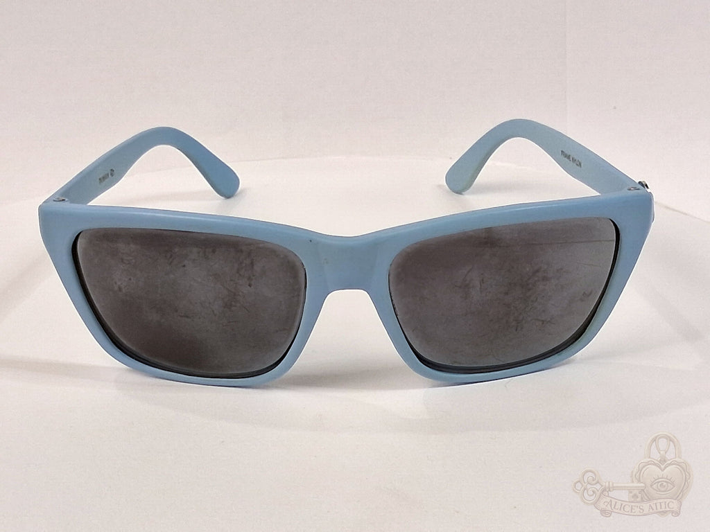 I.SKI Taiwan Retro Full-Frame Sunglasses | Light Blue Nylon Rectangle FRAME ONLY - Image 3