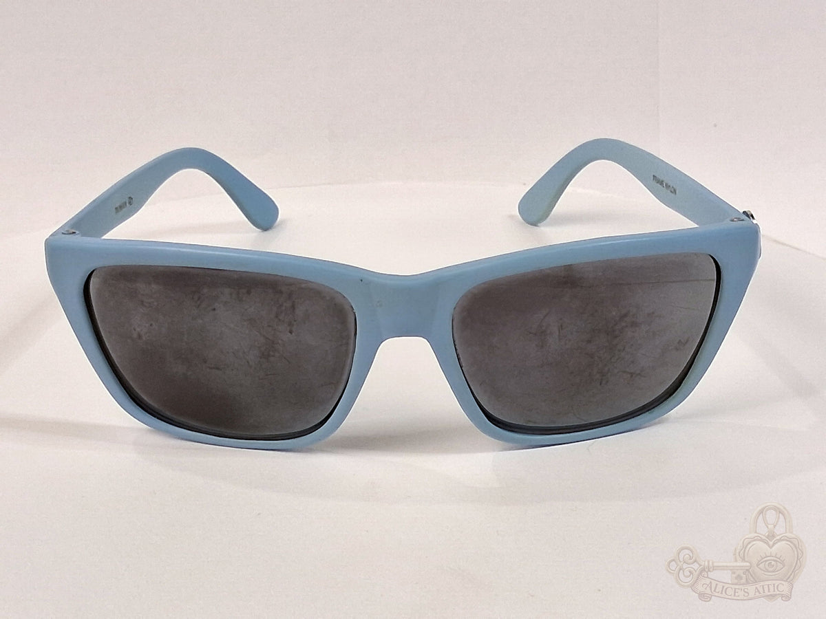 I.SKI Taiwan Retro Full-Frame Sunglasses | Light Blue Nylon Rectangle FRAME ONLY - Image 3