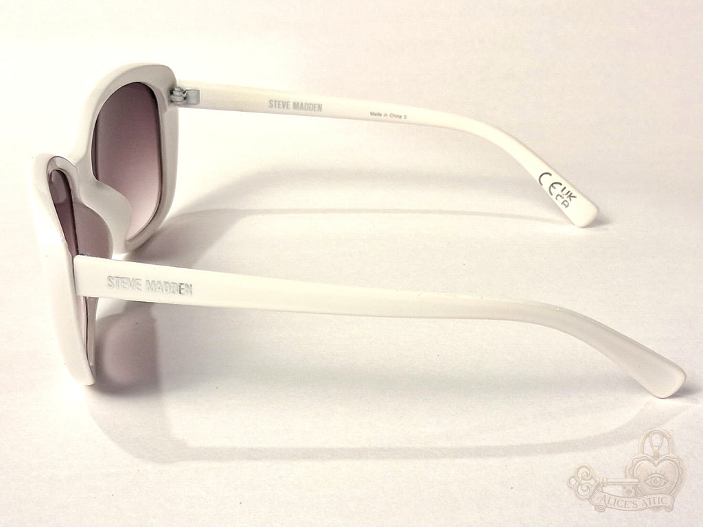 Steve Madden Outlook X17035 White Oversized Cat Eye Sunglasses Gradient Lenses - Image 3
