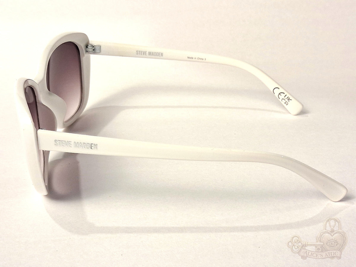 Steve Madden Outlook X17035 White Oversized Cat Eye Sunglasses Gradient Lenses - Image 3