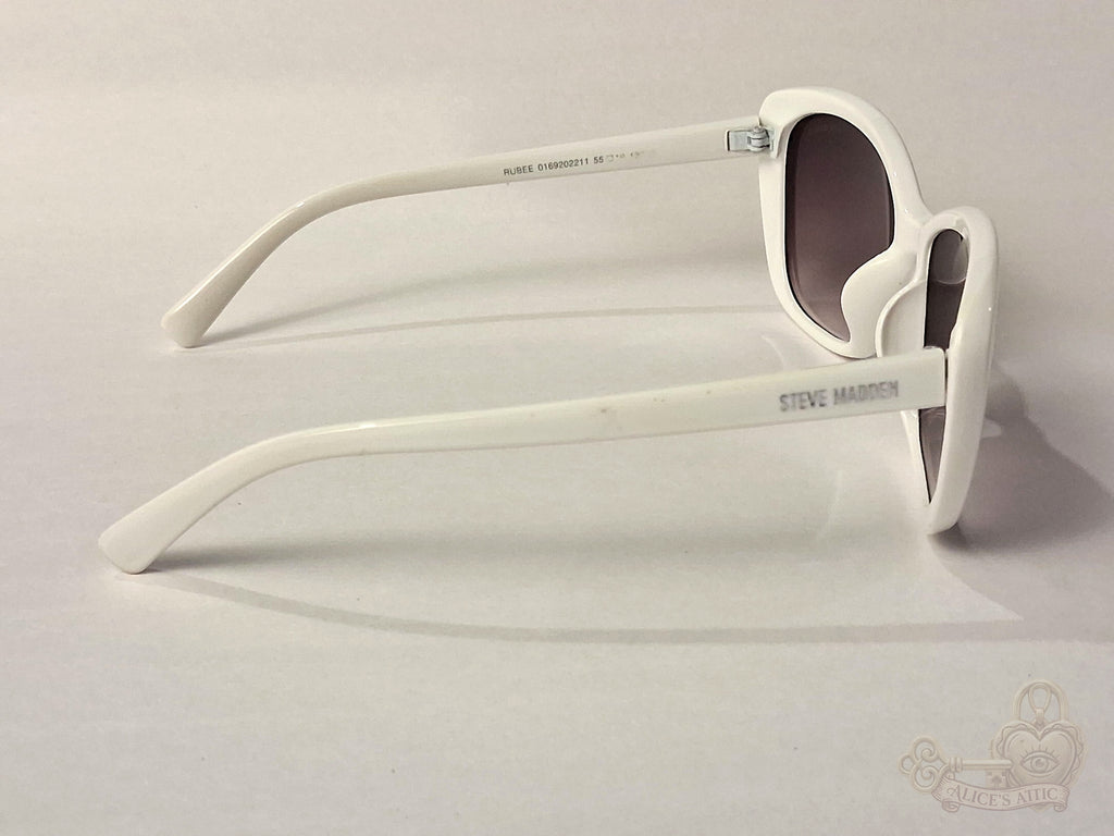 Steve Madden Outlook X17035 White Oversized Cat Eye Sunglasses Gradient Lenses - Image 6