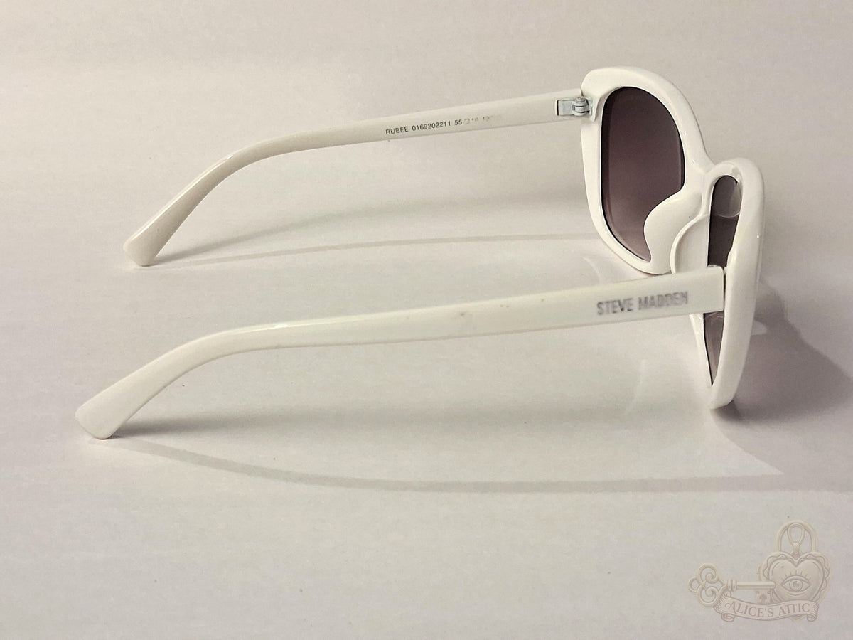 Steve Madden Outlook X17035 White Oversized Cat Eye Sunglasses Gradient Lenses - Image 6
