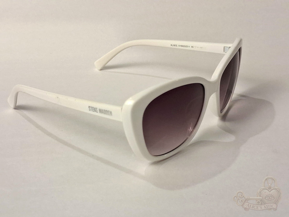 Steve Madden Outlook X17035 White Oversized Cat Eye Sunglasses Gradient Lenses - Image 7