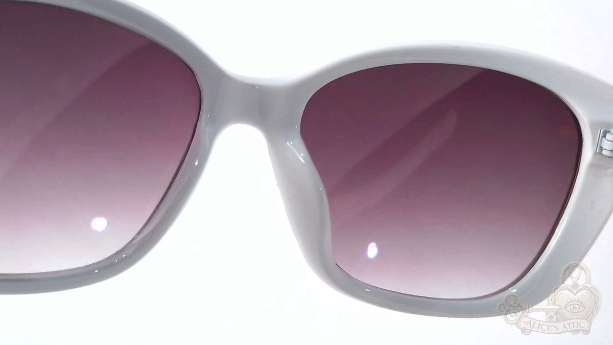 Steve Madden Outlook X17035 White Oversized Cat Eye Sunglasses Gradient Lenses - Image 9