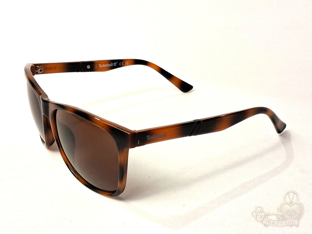 Timberland TB7289 Brown Tortoise Shell Rectangle Unisex Designer Sunglasses - Image 2