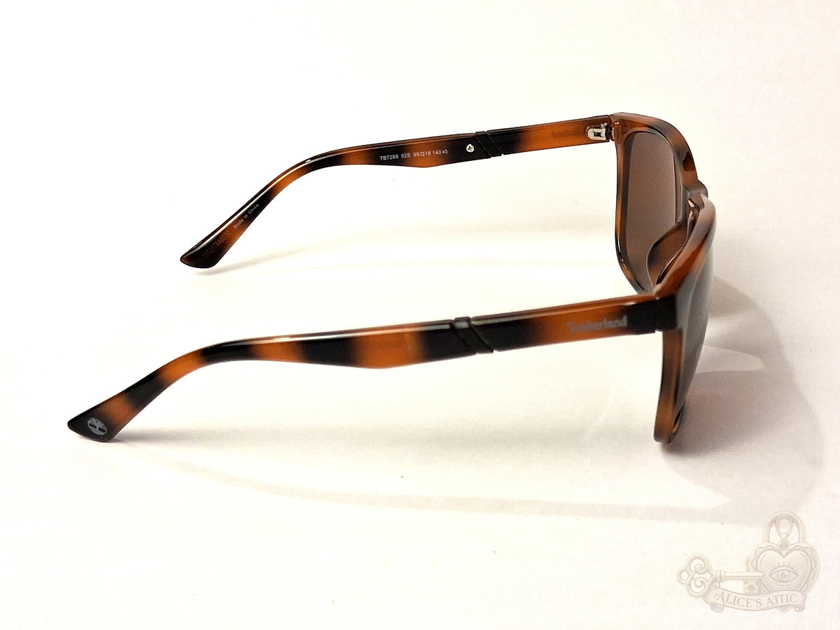 Timberland TB7289 Brown Tortoise Shell Rectangle Unisex Designer Sunglasses - Image 7