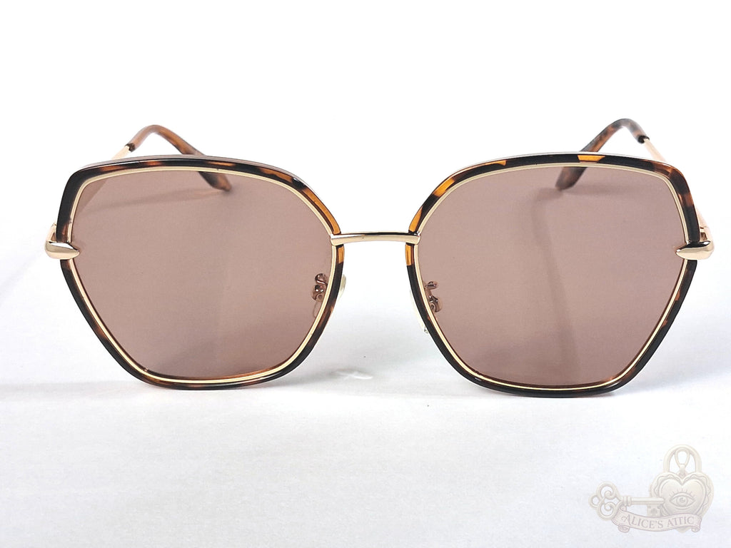 Topfoxx Maya Tortoiseshell  60-20-139 Hexagon Frame Sunglasses - Image 1
