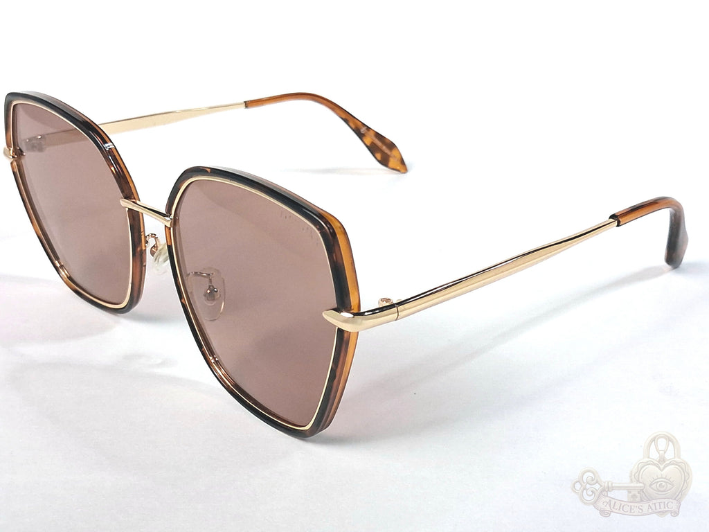 Topfoxx Maya Tortoiseshell  60-20-139 Hexagon Frame Sunglasses - Image 2
