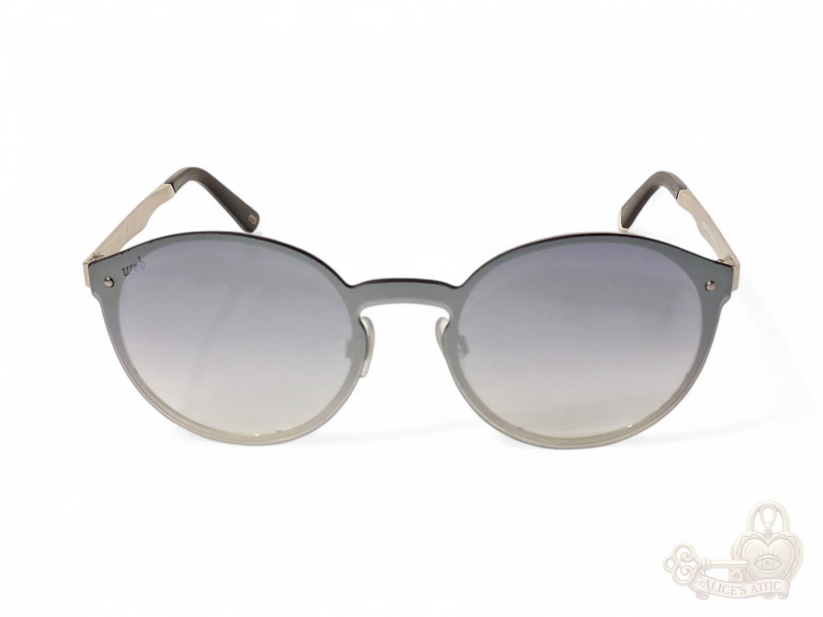 Web Eyewear Round Sunglasses Silver Black Gradient Grey Case WE0203 16C - Image 13