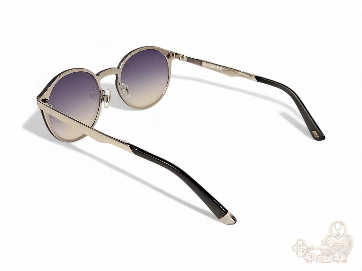 Web Eyewear Round Sunglasses Silver Black Gradient Grey Case WE0203 16C - Image 14