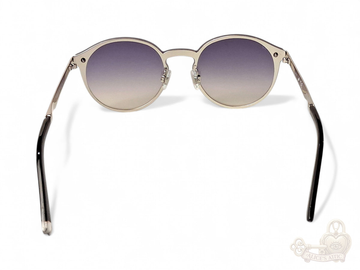 Web Eyewear Round Sunglasses Silver Black Gradient Grey Case WE0203 16C - Image 15