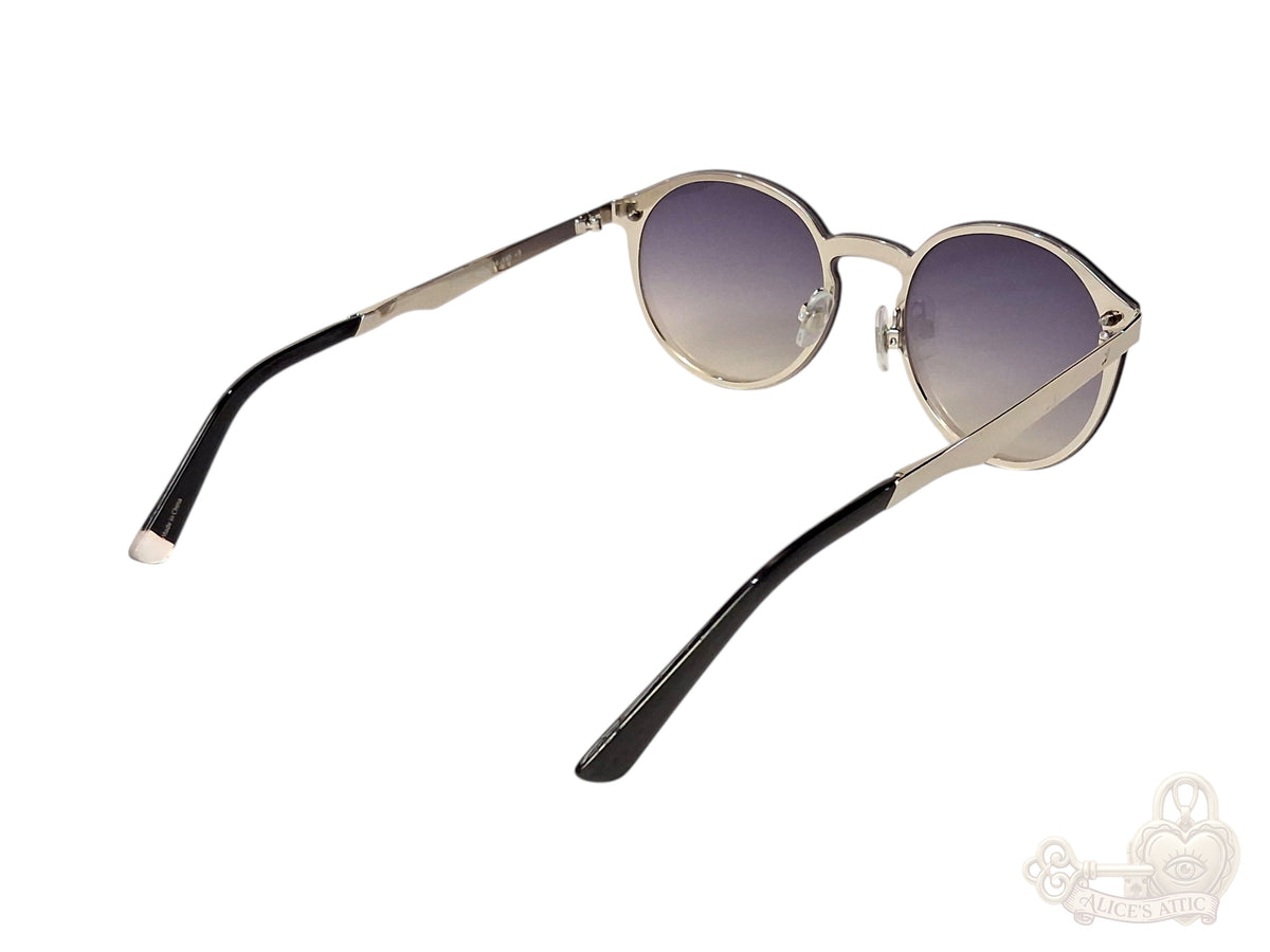 Web Eyewear Round Sunglasses Silver Black Gradient Grey Case WE0203 16C - Image 16