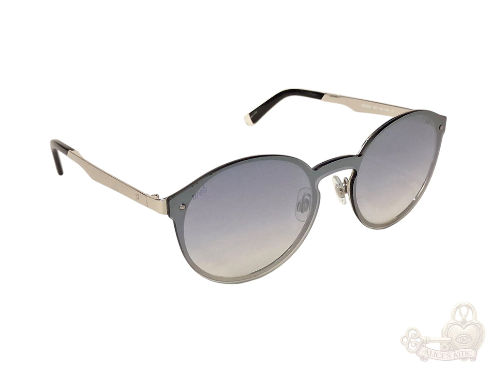 Web Eyewear Round Sunglasses Silver Black Gradient Grey Case WE0203 16C - Image 18