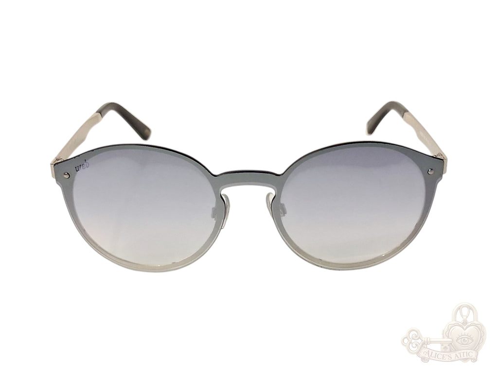 Web Eyewear Round Sunglasses Silver Black Gradient Grey Case WE0203 16C - Image 19