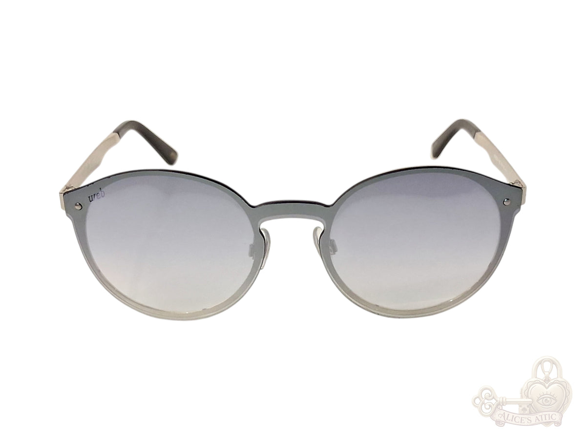 Web Eyewear Round Sunglasses Silver Black Gradient Grey Case WE0203 16C - Image 19